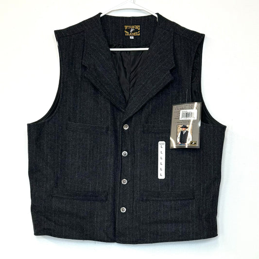 Wyoming Traders | Wool Button-Up Striped Bankers Vest | Color: Gray | Size: L | NWT