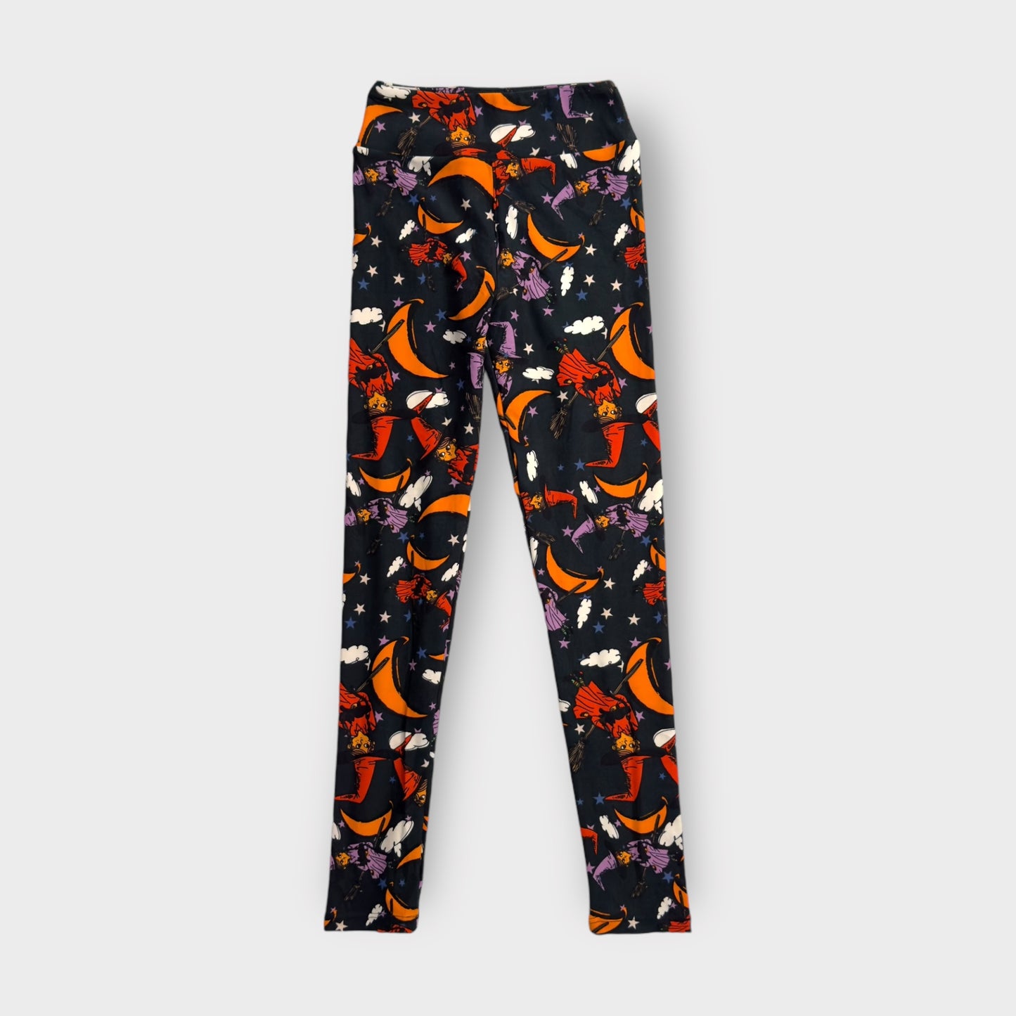 LuLaRoe Tween Halloween Leggings | Tween (00-0) | Gray/Multicolor Witches & Moons | New