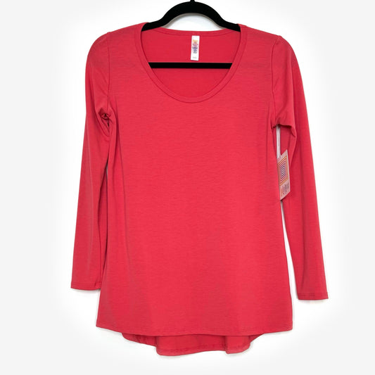 LuLaRoe Vault | Lynnae High-Low L/s Top | Size: XXS (00-0) | Candy Red | Solid | NWT