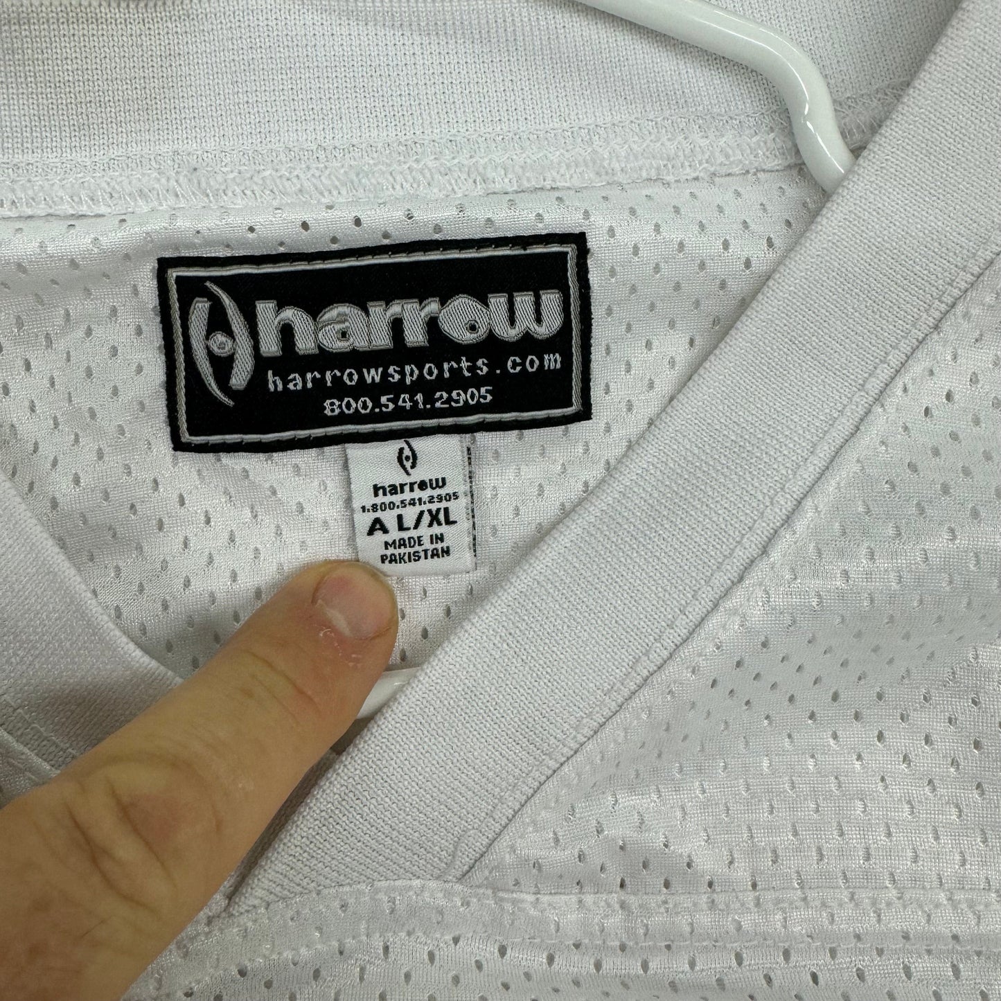 Harrow | Adult Lacrosse Game Jersey | Color: White | Size: L/XL | NEW