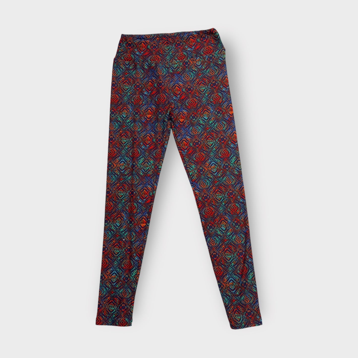 LuLaRoe Womens Leggings | OS (2-10) | Multicolor Geometric Pattern | Soft Polyester/Spandex | New