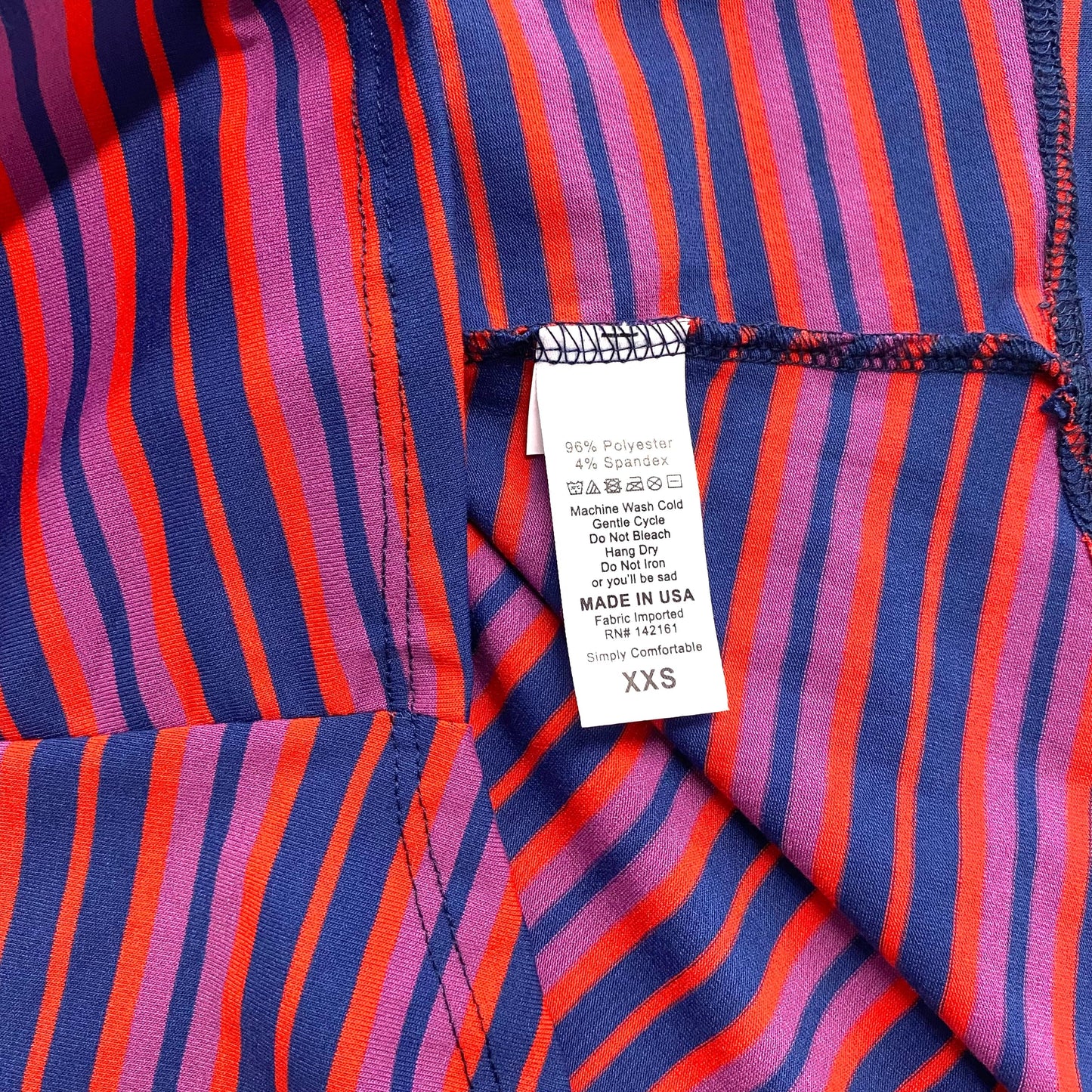 LuLaRoe Womens XXS Purple/Blue/Red Stripes Lynnae L/s Activewear Top NWT