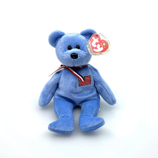 Ty Original Beanie Babies | America The Bear w/Black Nose