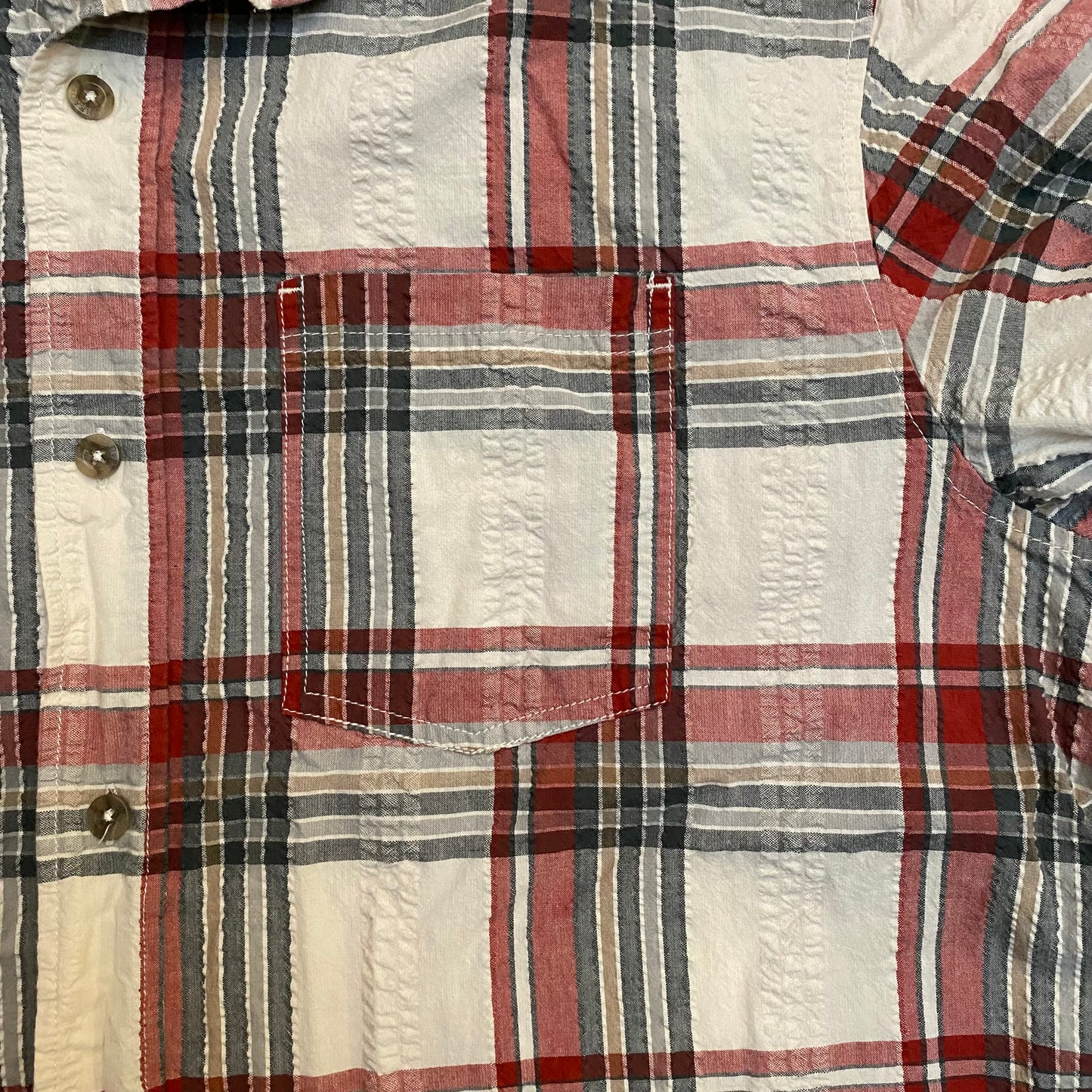 Red Head Casual S/s Button-Up Shirt | XL | Red/Gray Plaid | GUC