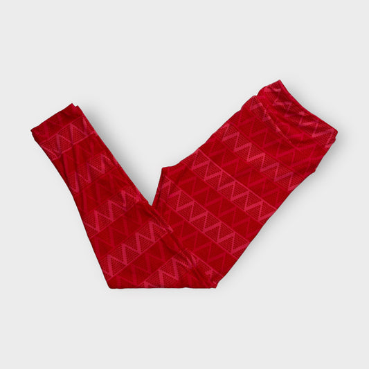 LuLaRoe Print Leggings | TC (12-18) | Red/Red X’s and O’s Triangles | New