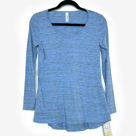 LuLaRoe Vault | Lynnae High-Low L/s Top | Size: XXS (00-0) | Light Blue | Heathered | NWT