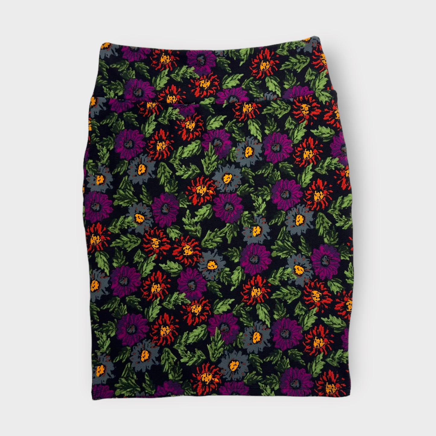 LuLaRoe Cassie Pencil Skirt | XL (18-20) | Black/Multicolor Floral | NWT