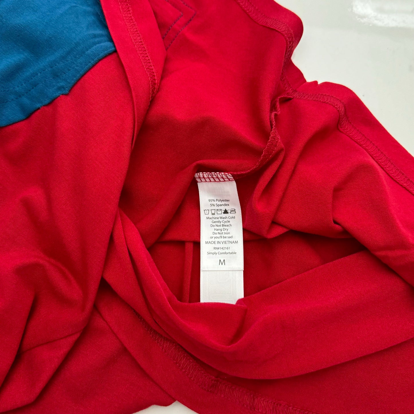 LuLaRoe Vault | Amber Lightweight Hoodie | Size: M (10-12) | Red/Blue | Colorblock | NWT