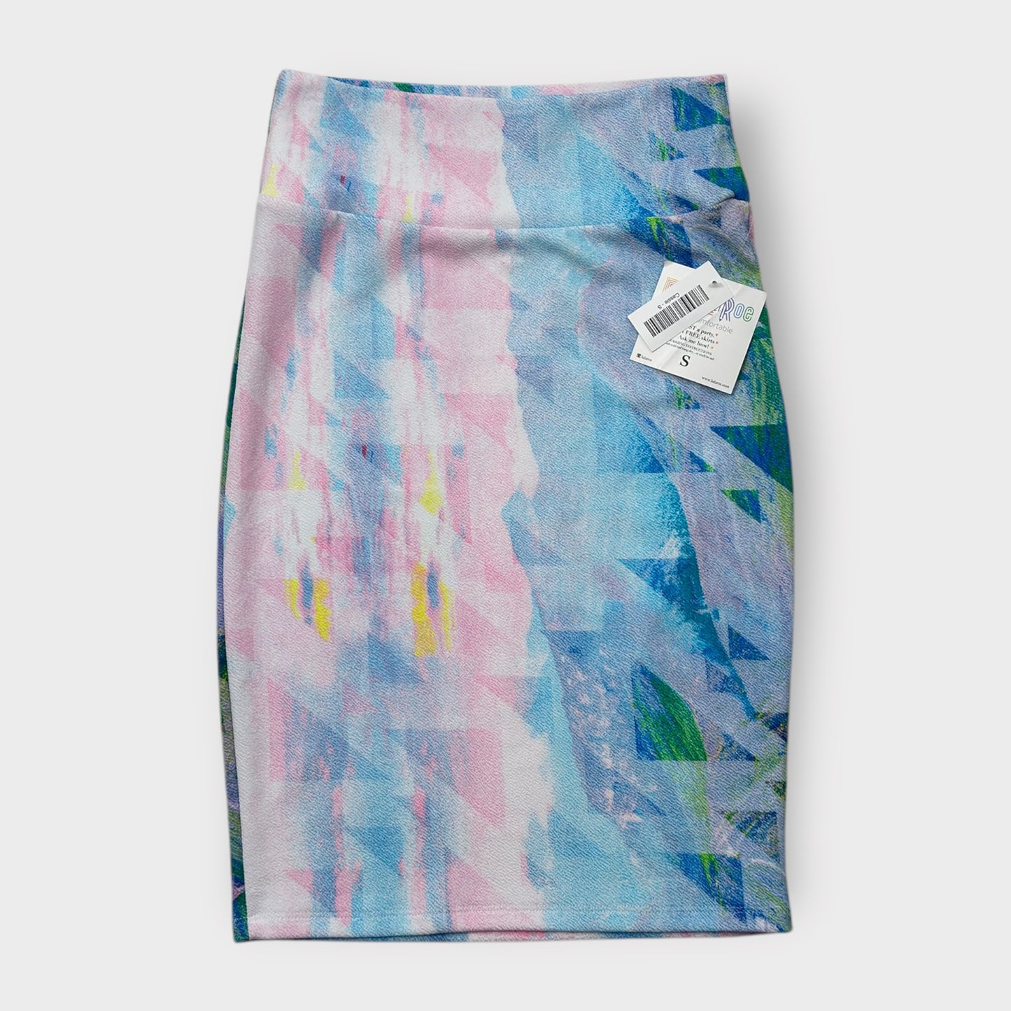 LuLaRoe Cassie Pencil Skirt - Watercolor Geometric Print - Women's S (6-8) - Knee-Length - NWT