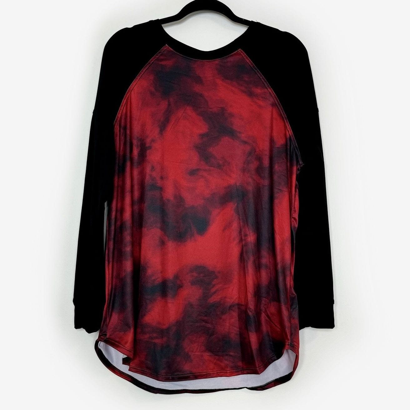 LuLaRoe Vault | Erin Unisex Raglan Sleeve Top | Size: L (12-14) | Black/Red | Watercolor | NWT