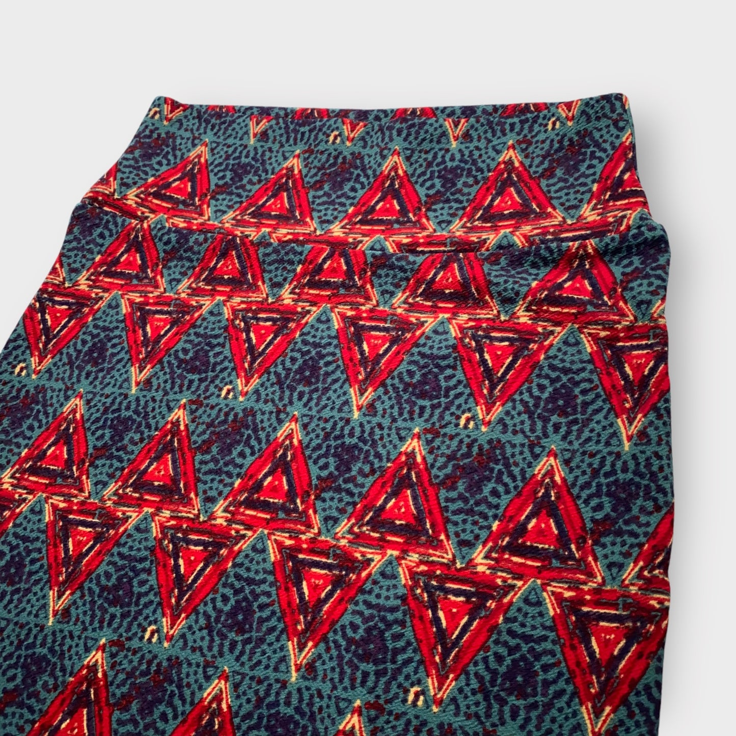 LuLaRoe Cassie Pencil Skirt - Green and Red Triangles - Women's S (4-6) - NWT