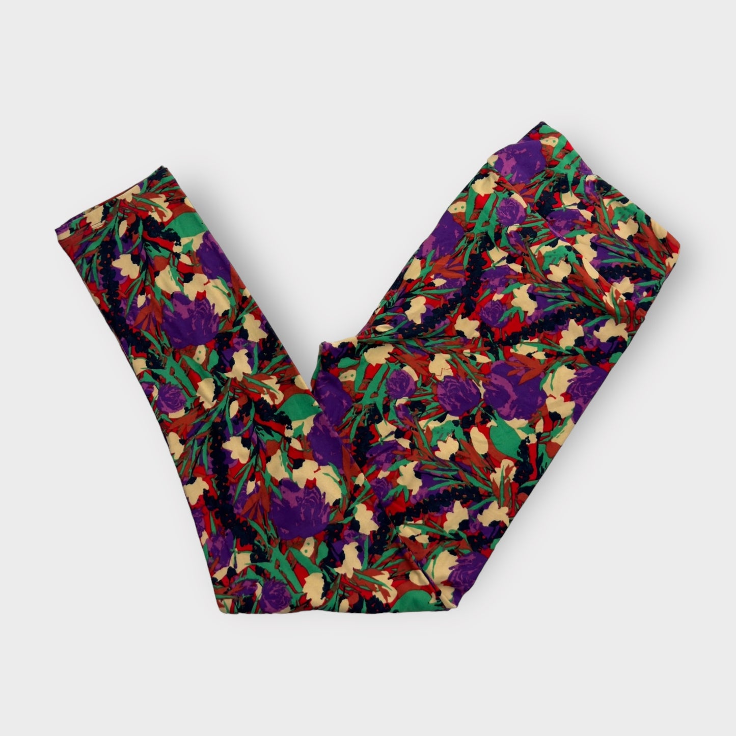 LuLaRoe Print Leggings | TC (12-18) | Purple/Multicolor Floral | New