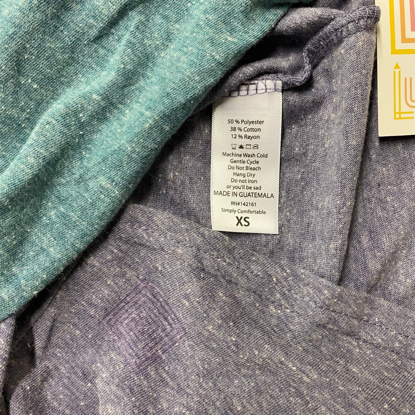 LuLaRoe Unisex Size XS Heather Green/Blue Mark Colorblock Henley Shirt L/s NWT