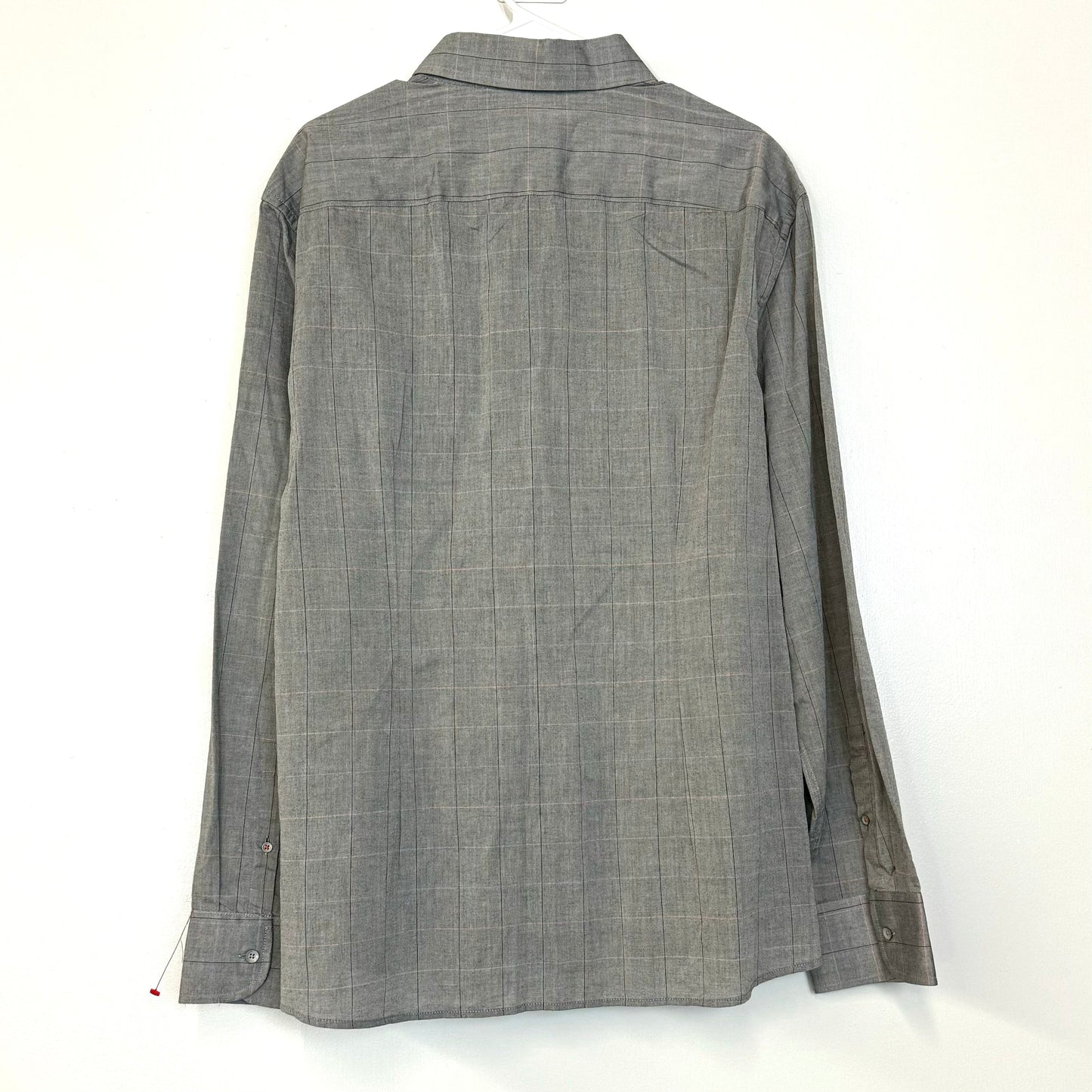 Five Four Mens Size 3XL ‘Sequoia’ Gray Box Check Button-Up Dress Shirt L/s NWT