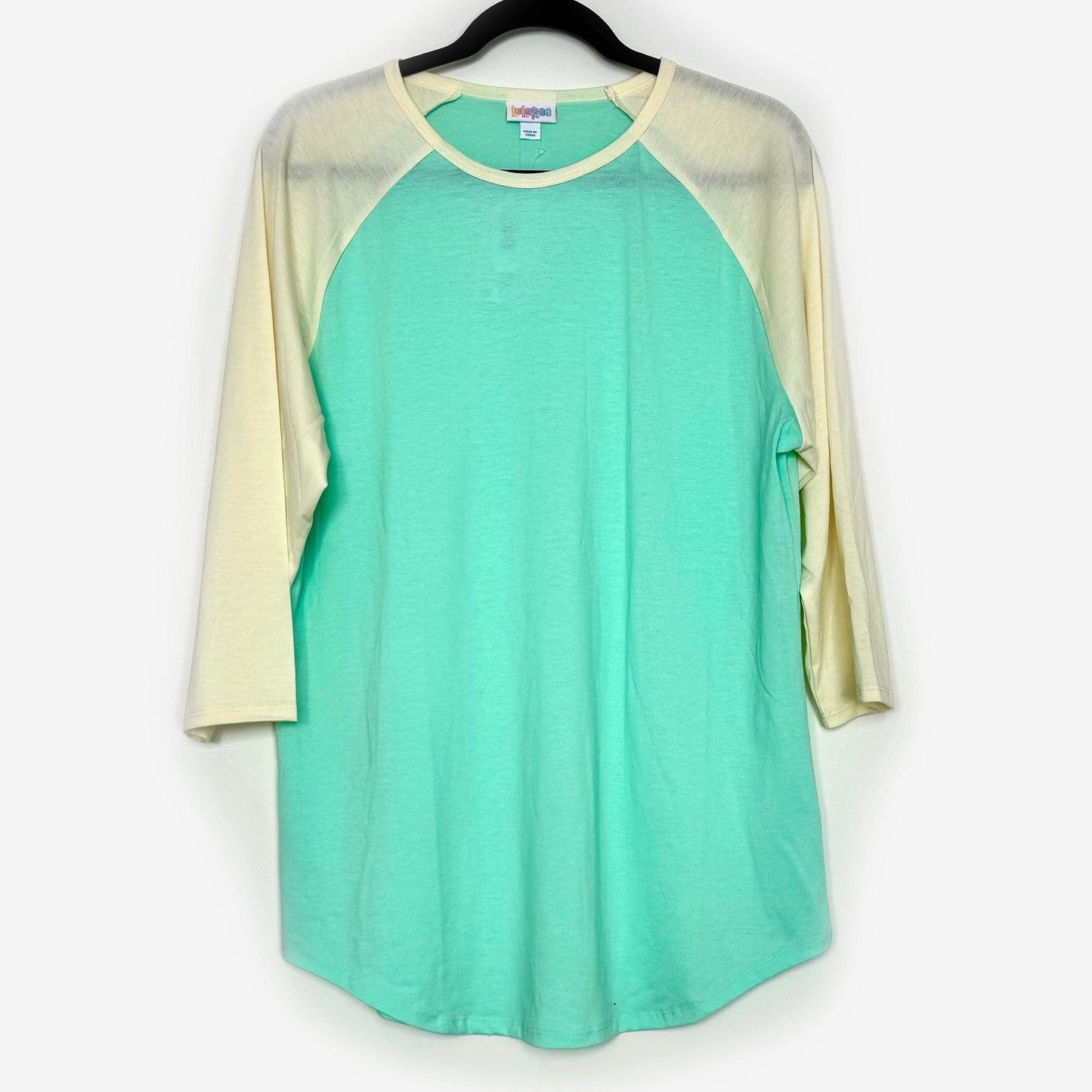 LuLaRoe Vault | Randy Unisex Raglan Tee | Size: S | Color: Green/Yellow | Colorblock | NWT