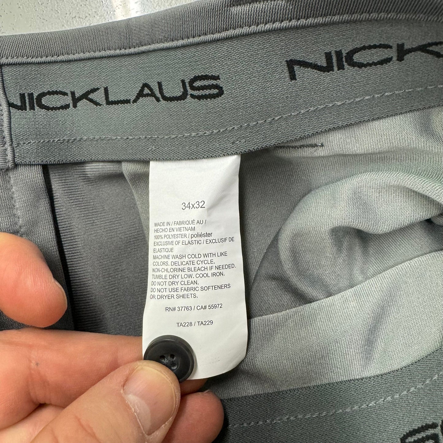 Nicklaus Golf | Mens Activewear Pants | Color: Gray | Size: 34/32 | NWT