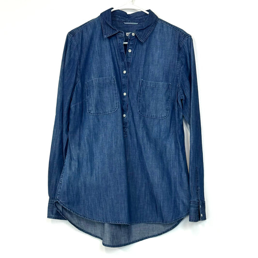 Merona | Womens Denim Tunic L/s Shirt | Color: Blue | Size: L | Pre-Owned