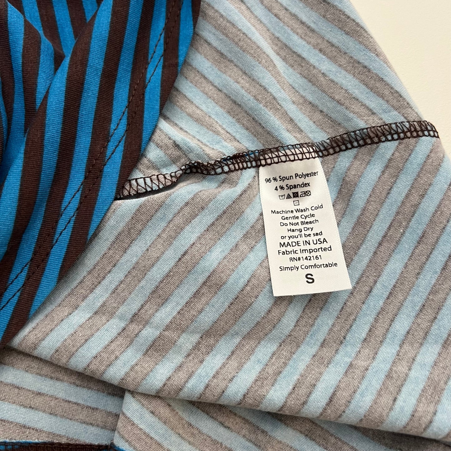 LuLaRoe Azure A-Line Skirt | S (2-4) | Blue/Brown Striped | NWT