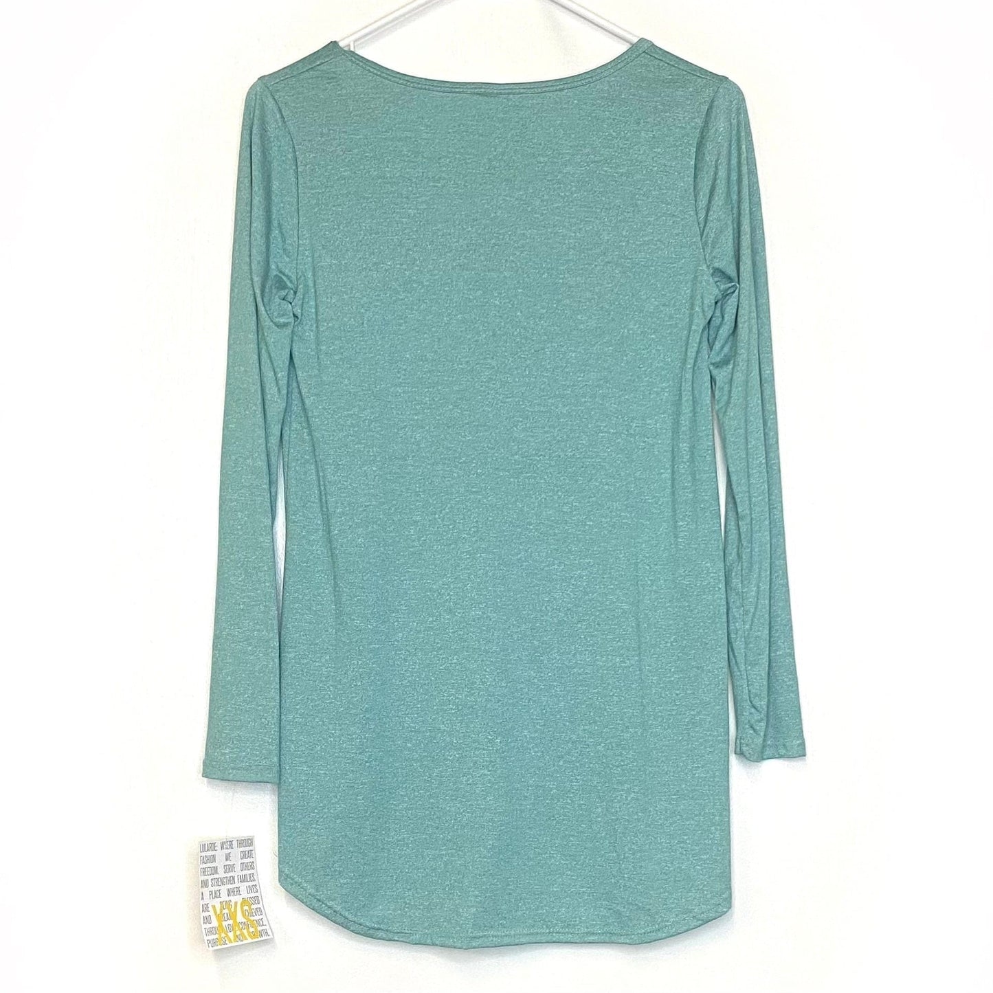 LuLaRoe Womens XXS Heather Pale Green Lynnae L/s Activewear Top NWT