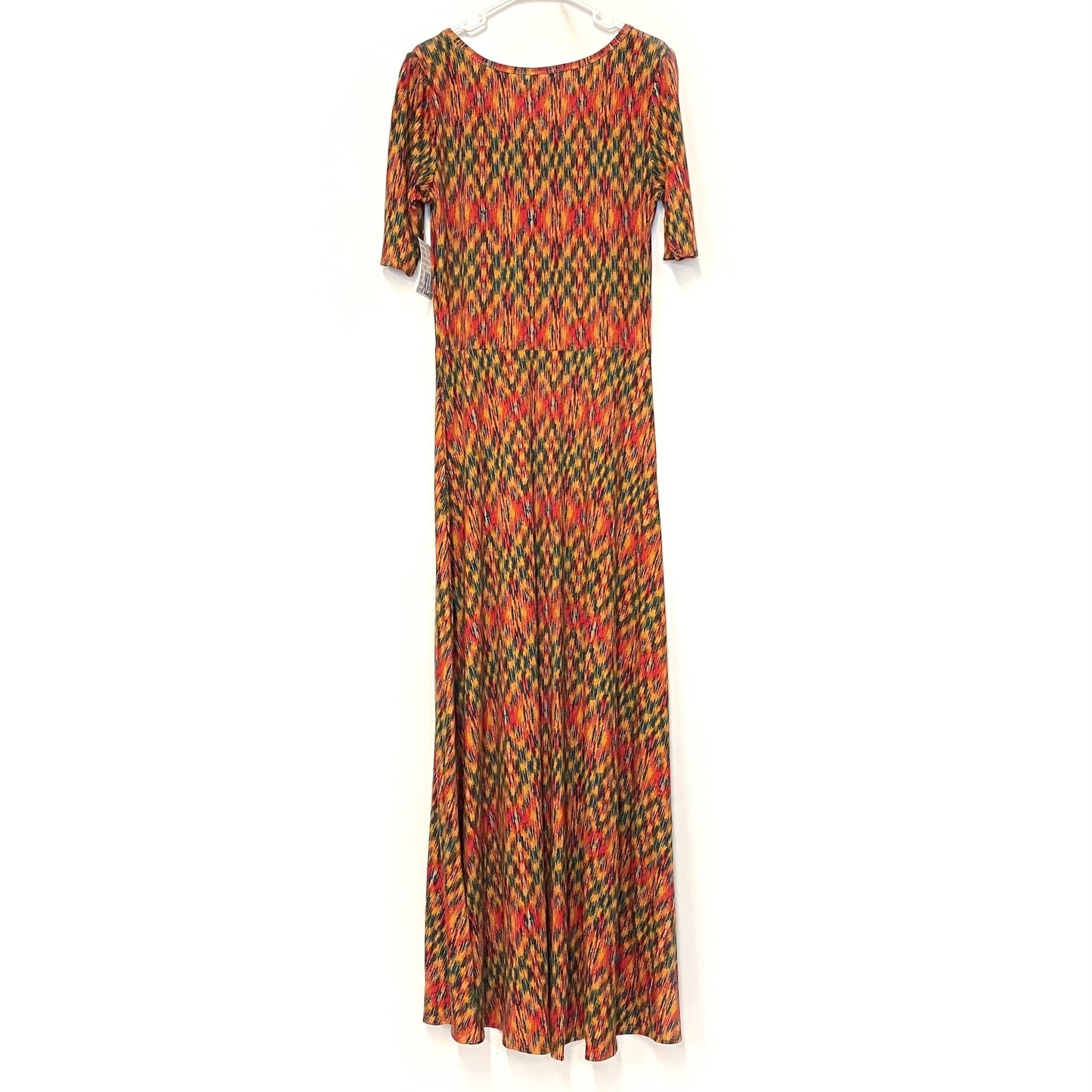 LuLaRoe Womens S Red/Green/Orange Abstract Ana Maxi Dress S/s NWT