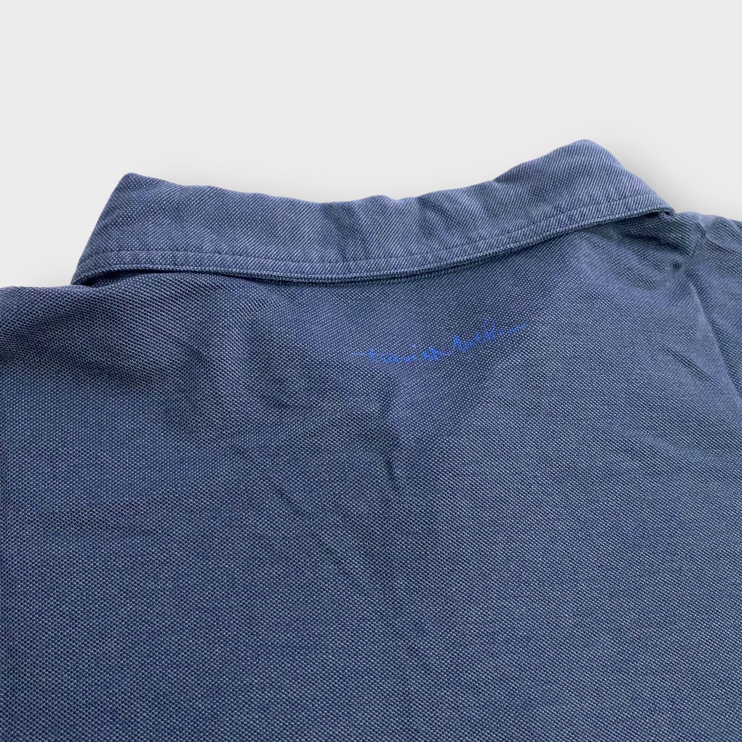 TravisMathew Mens S/s Polo Golf Shirt | M | Blue ‘Glenmoor’ Logo | EUC