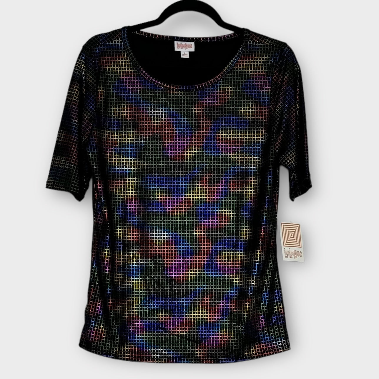 LuLaRoe Vault | Gigi Fitted Top | Size: L | Multicolor | Geometric | NWT