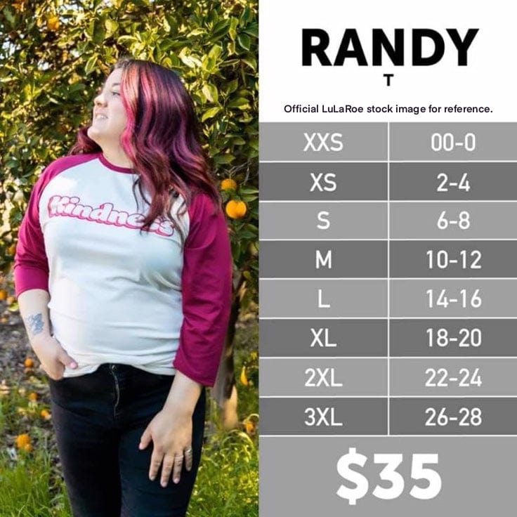 LuLaRoe Vault | Randy Unisex Raglan Tee | Size: L | Color: Blue/White | Colorblock | NWT