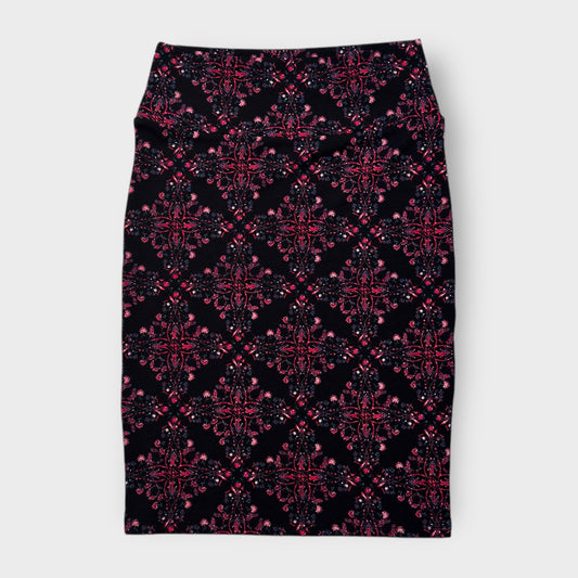 LuLaRoe Cassie Pencil Skirt - Multicolor Ornate Floral Lattice - Women's S (4-6) - NWT