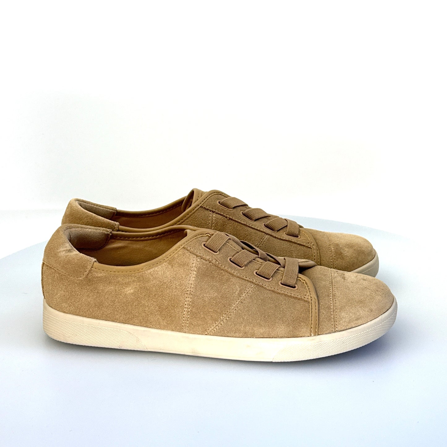 Vionic | Jean Suede Sneakers Water Resistant Cup Sole Shoes | Color: Cream/Tan | Size: 8 | Pre-Owned