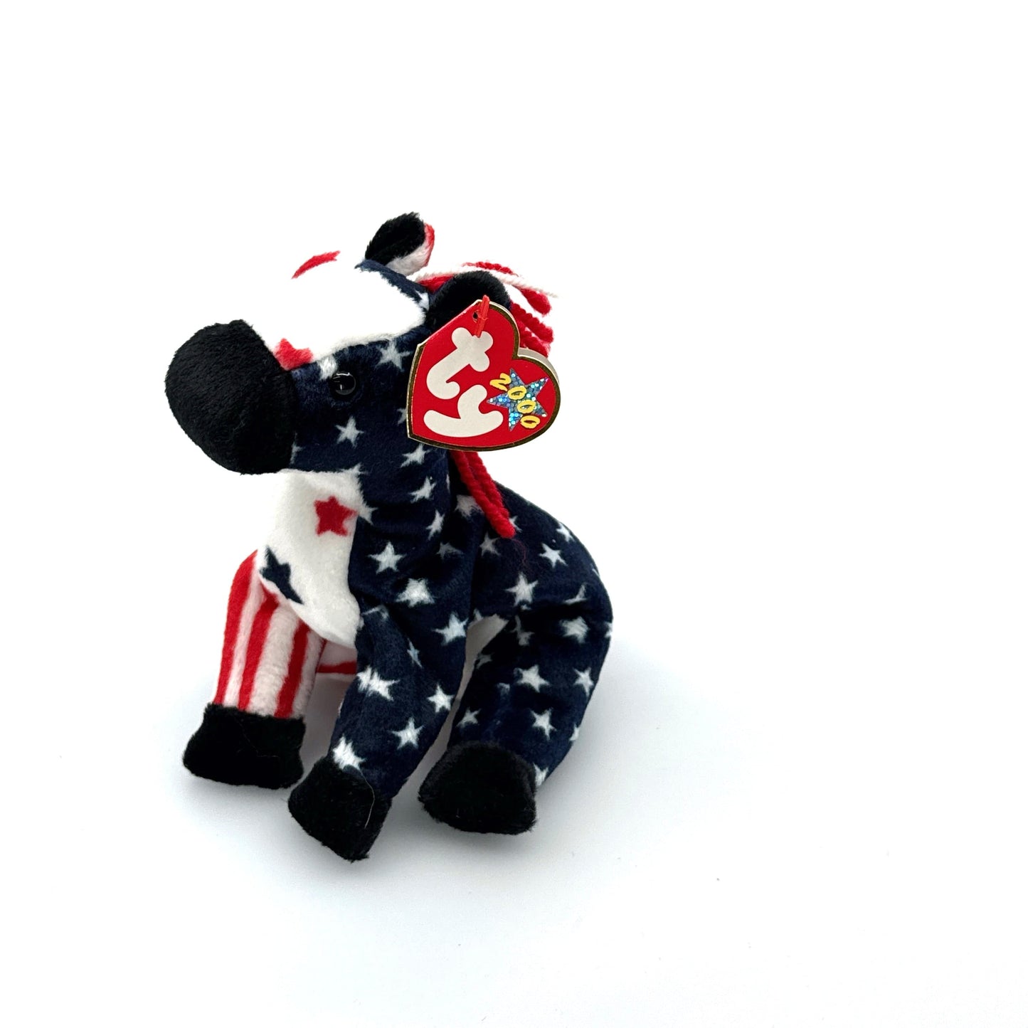 Ty OriginalBeanie Babies | Lefty 2000 Donkey American Flag Plush Toy | EUC