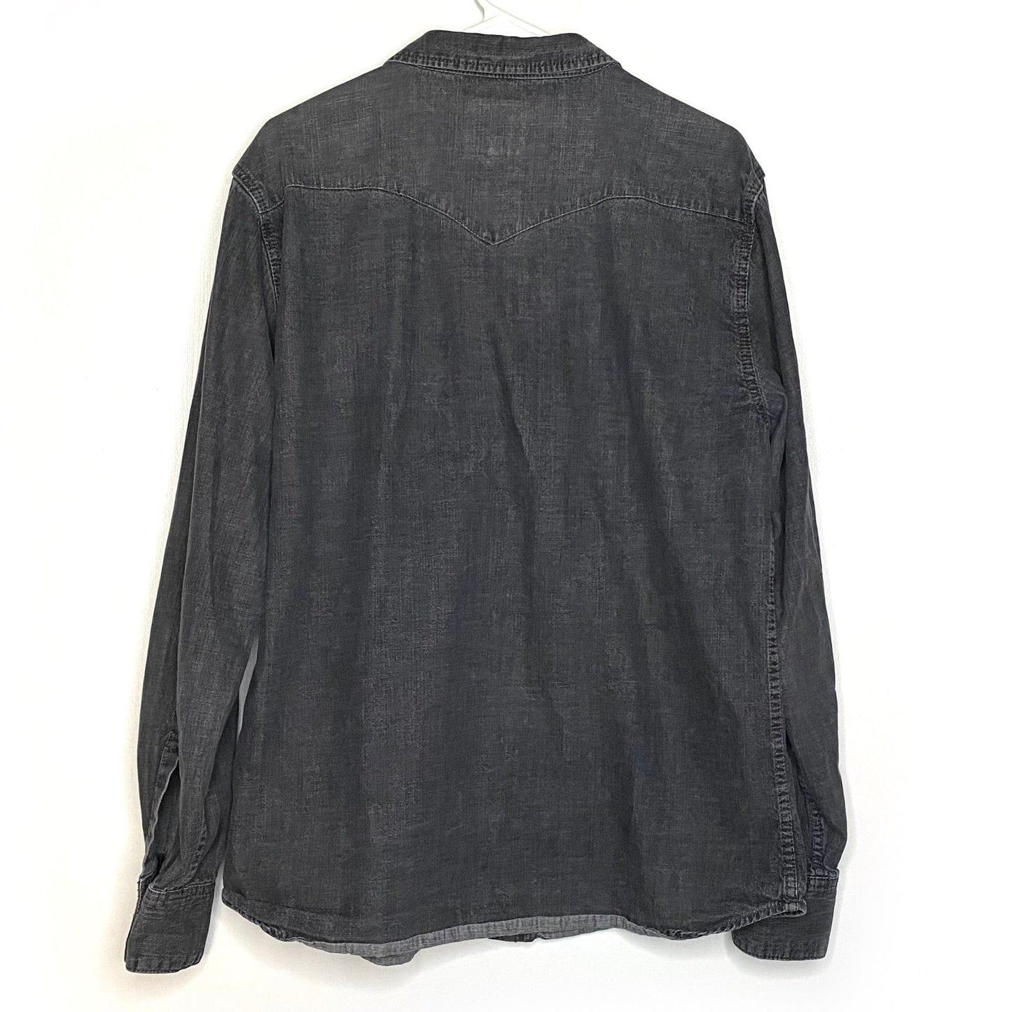 Levi’s Mens Size XL Dark Gray Denim Snap-Up Western L/s Shirt EUC