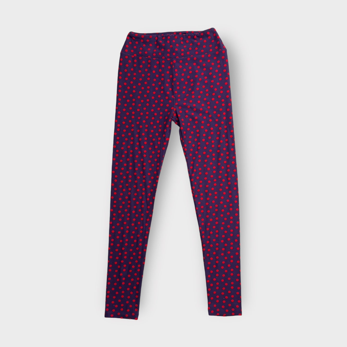 LuLaRoe Leggings | OS (2-10) | Purple Red Polka Dots | Buttery Soft | New