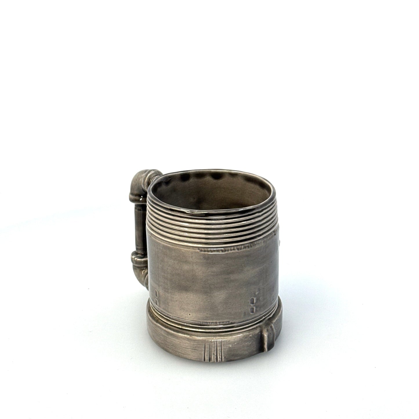 Personalized | Threaded Pipe ‘Hank’ Ceramic Coffee Mug | Color: Gray | Size: 10 fl oz