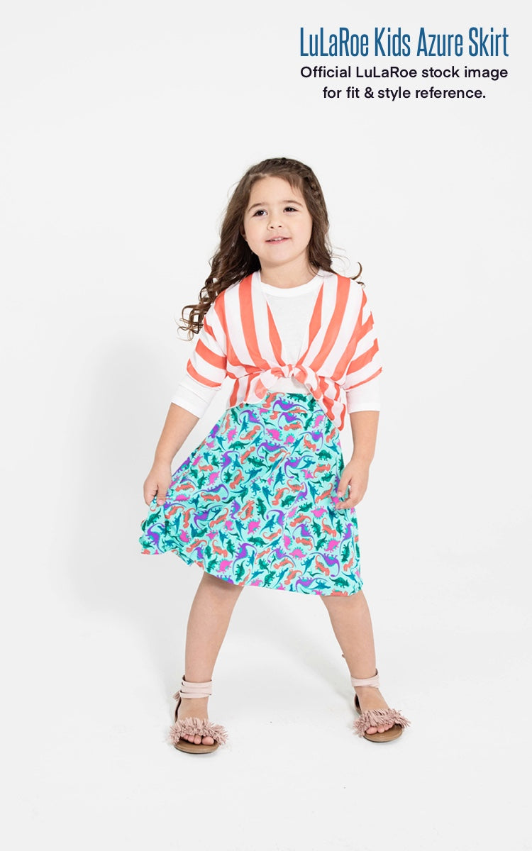 LuLaRoe Kids Azure A-Line Skirt  | 12 (12-14) | Multicolor/Gray Geometric Pattern | NWT