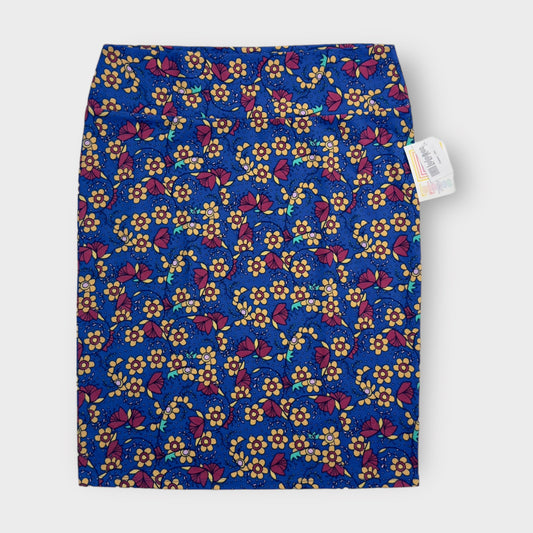 LuLaRoe Cassie Pencil Skirt | 2XL (20-22) | Blue/Multicolor Ditsy Floral | NWT