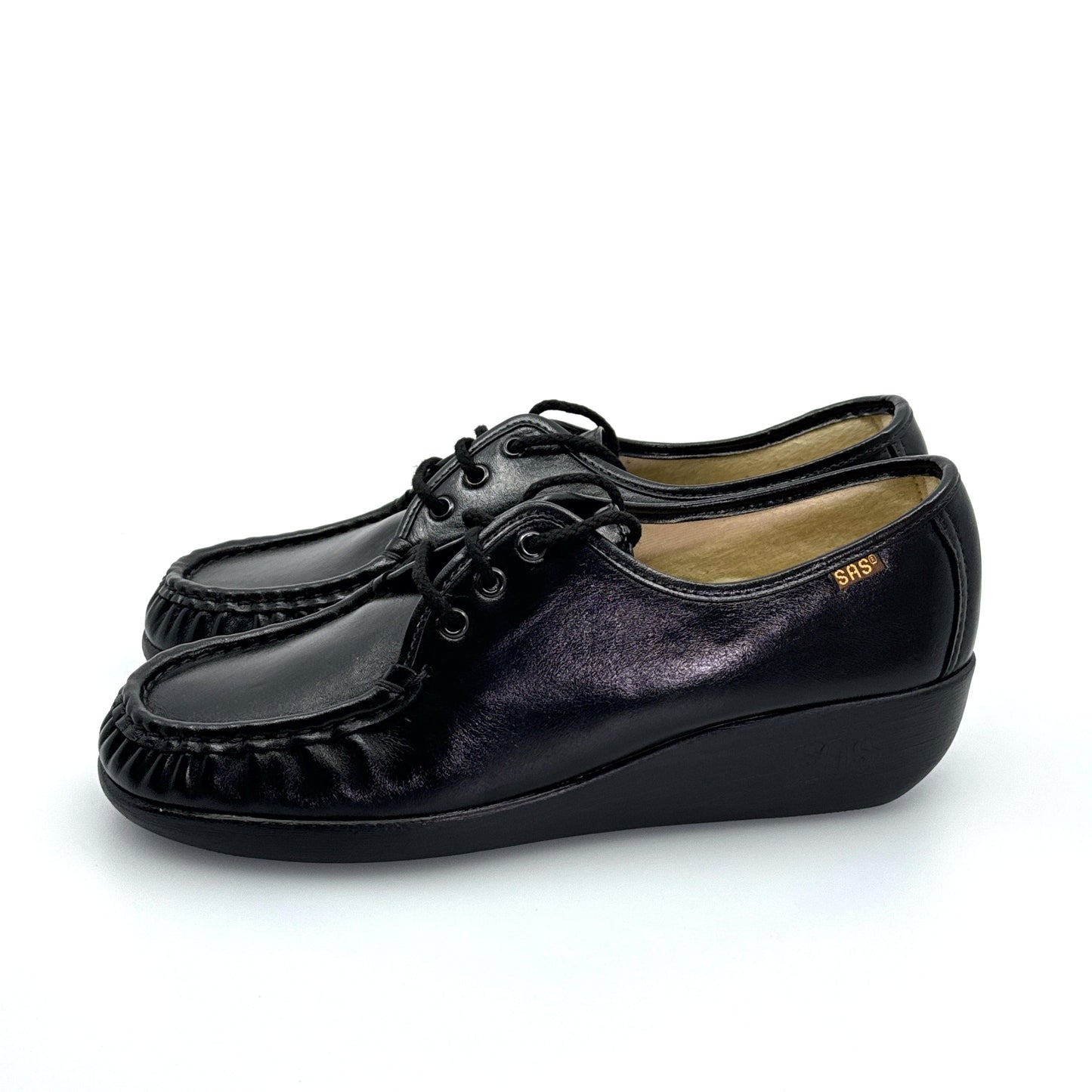 SAS | Womens Bounce Wedge Loafers | Color: Black | Size: 10N | EUC
