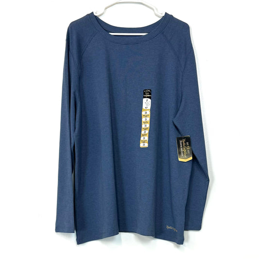 Noble Outfitters | Womens Tug-Free L/s Crew Top | Color: Navy Blue | Size: 3X | NWT