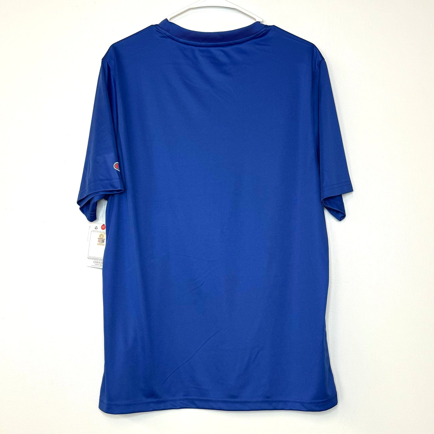 KANSAS JAYHAWKS - NCAA | Mens S/s Poly T-Shirt | Color: Blue | Champion | NWT