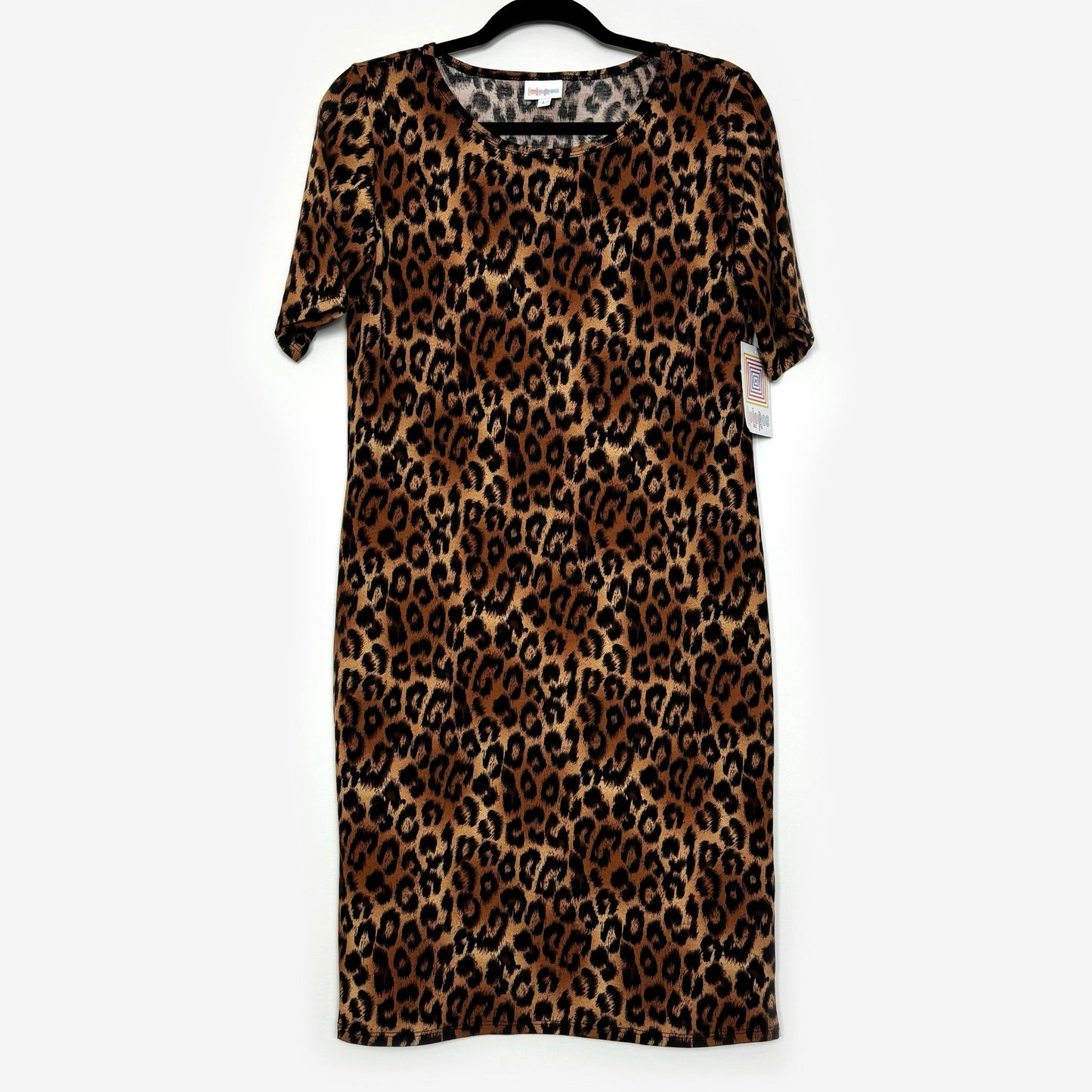 LuLaRoe Julia Bodycon Dress | L (12-14) | Brown/Black | Animal Print | NWT