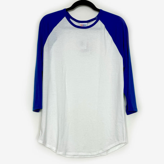 LuLaRoe Vault | Randy Unisex Raglan Tee | Size: L | Color: Blue/White | Colorblock | NWT