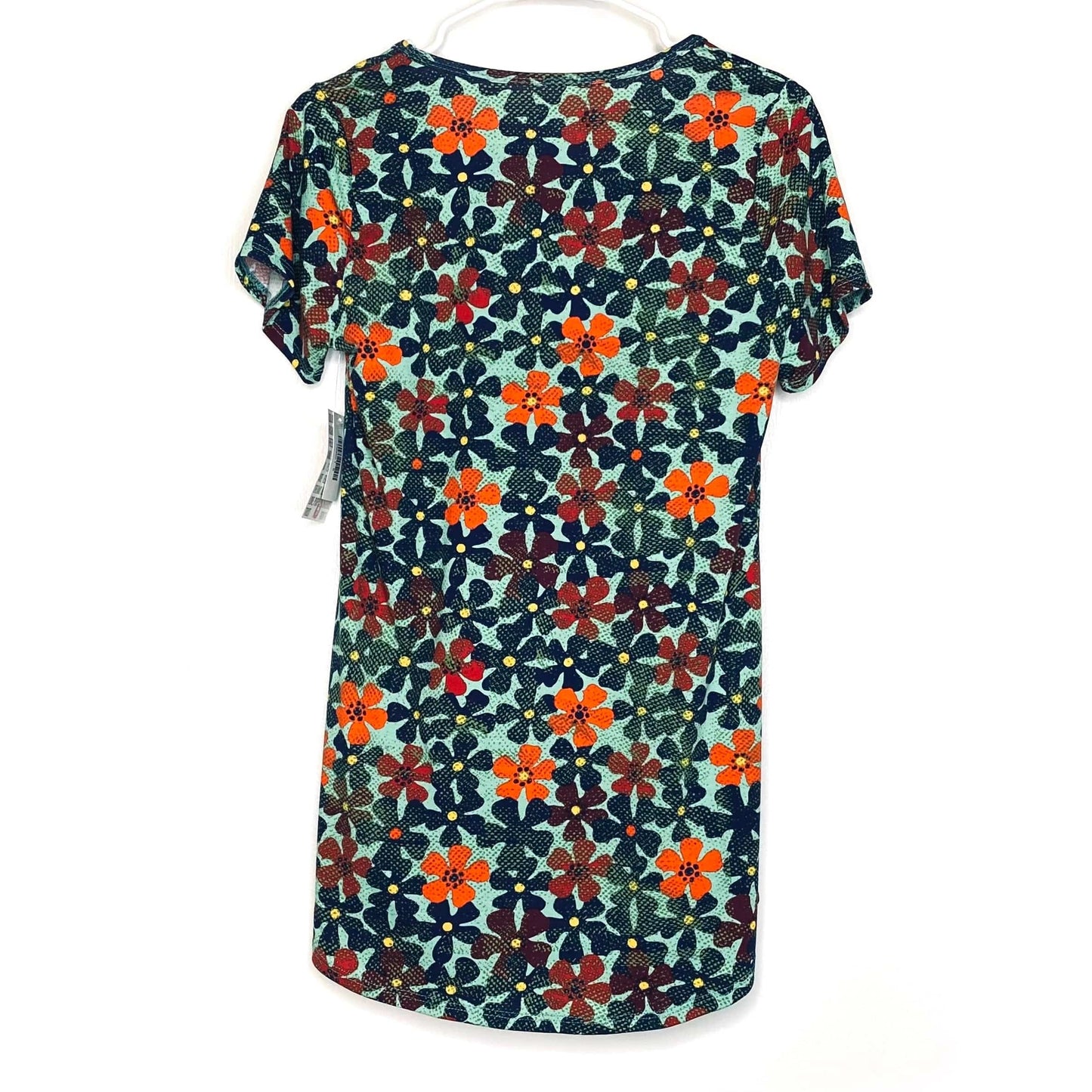 LuLaRoe Womens S Green/Orange Retro Floral Classic T Activewear Top S/s NWT