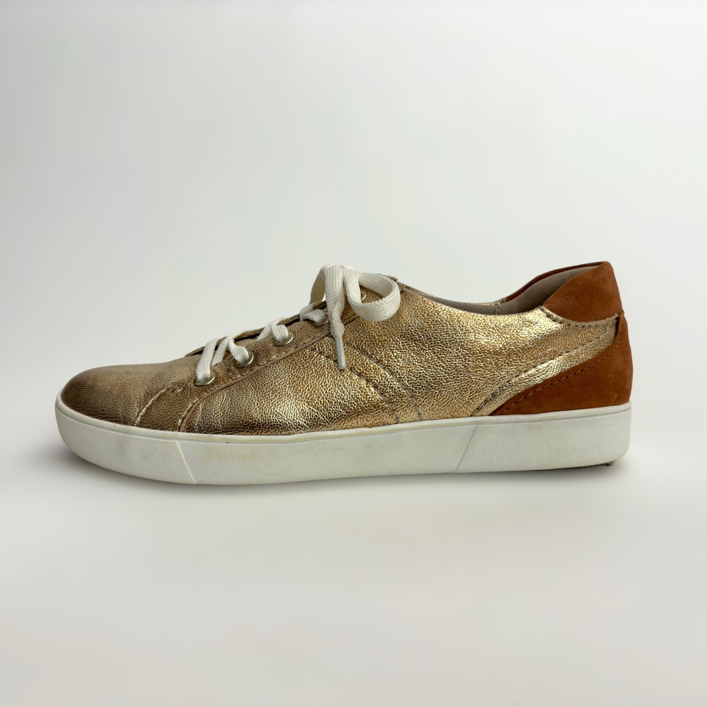 Naturalizer Womens Morrison Leather Sneakers | 9M | Gold Metallic | EUC