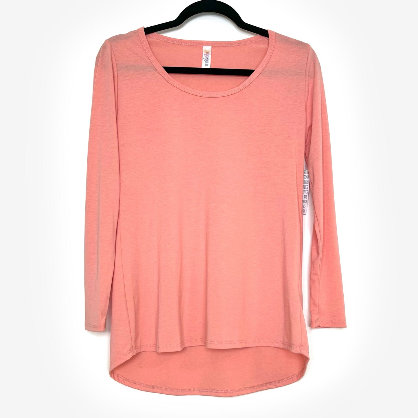 LuLaRoe Vault | Lynnae High-Low L/s Top | Size: XS (2-4) | Peach | Solid | NWT