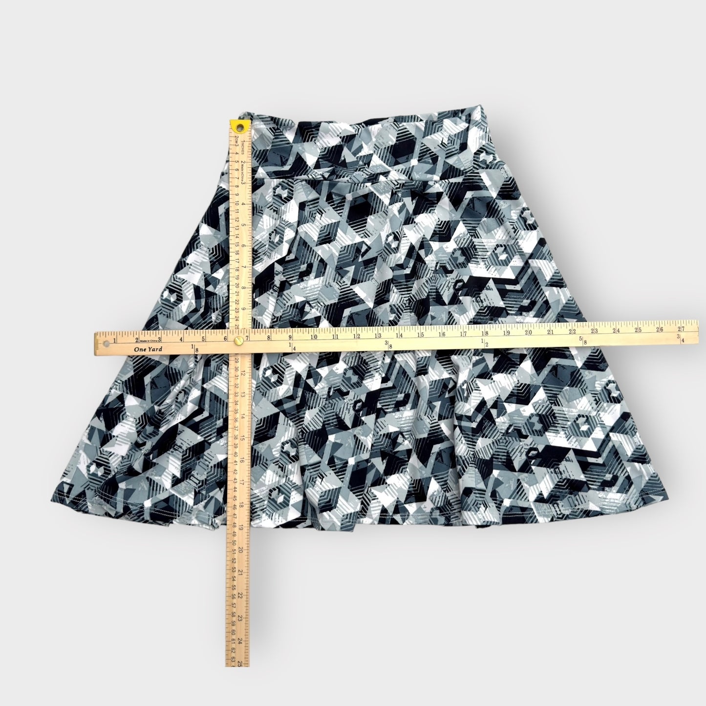 LuLaRoe Kids Azure A-Line Skirt  | 12 (12-14) | Multicolor/Gray Geometric Pattern | NWT