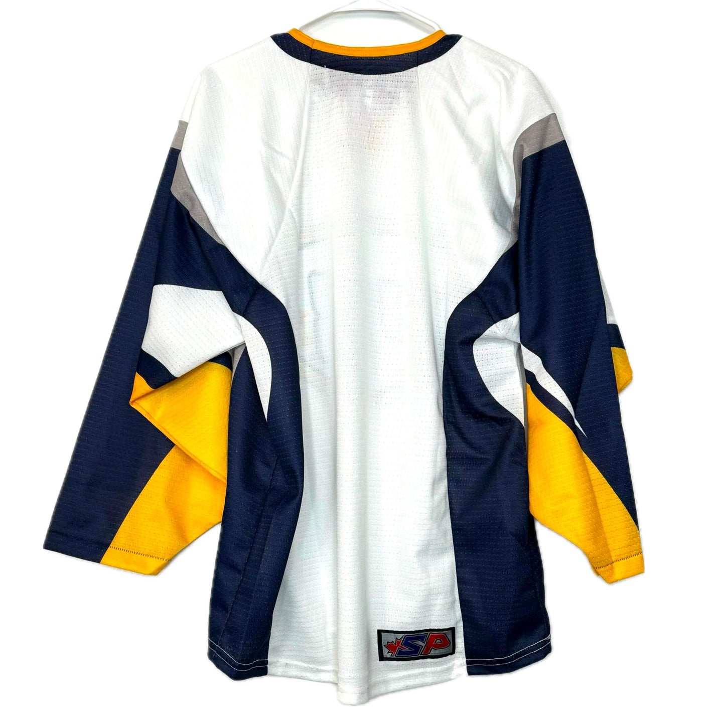 Players Bench | SP flo-Knit Hockey Jersey | Color: White/Blue/Gold | Size: M | NEW