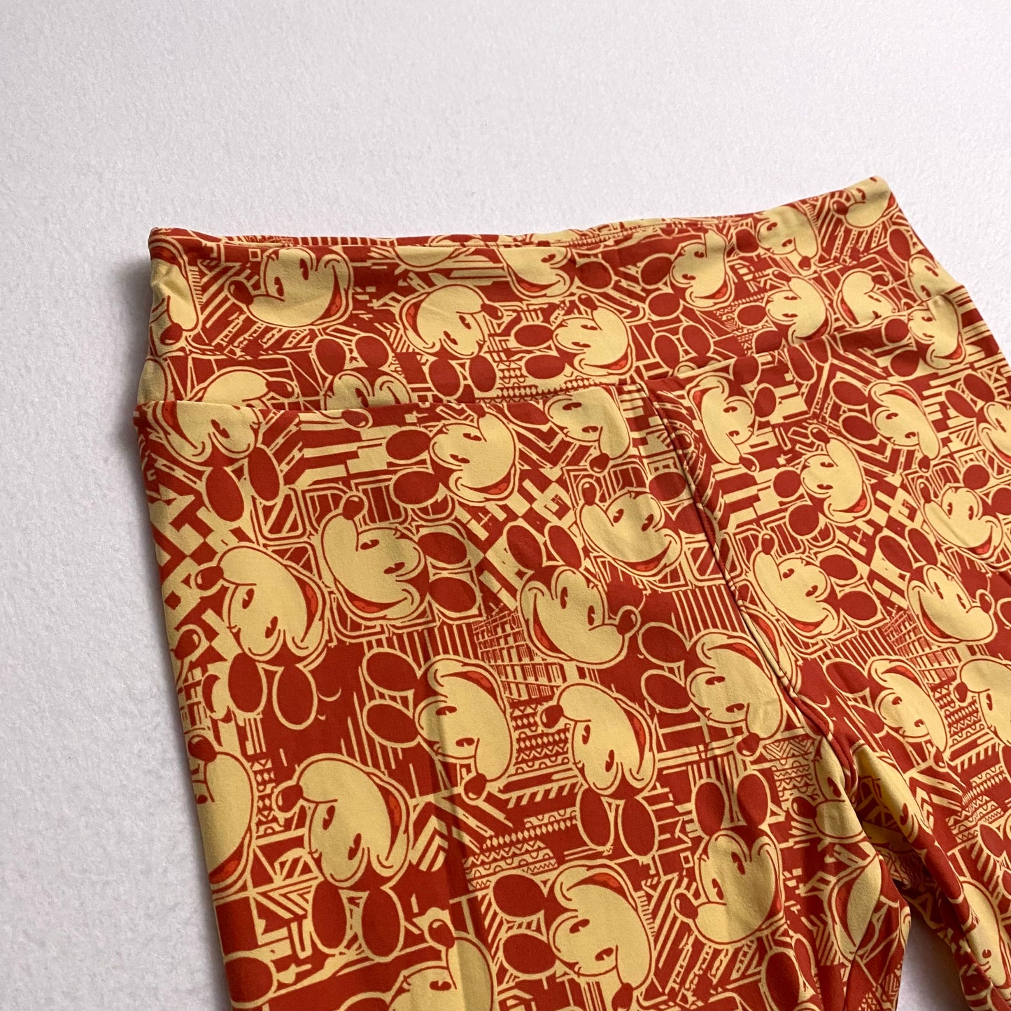 LuLaRoe Disney Leggings | TC (12-18) | Red/Beige Mickey Mouse Pattern | New