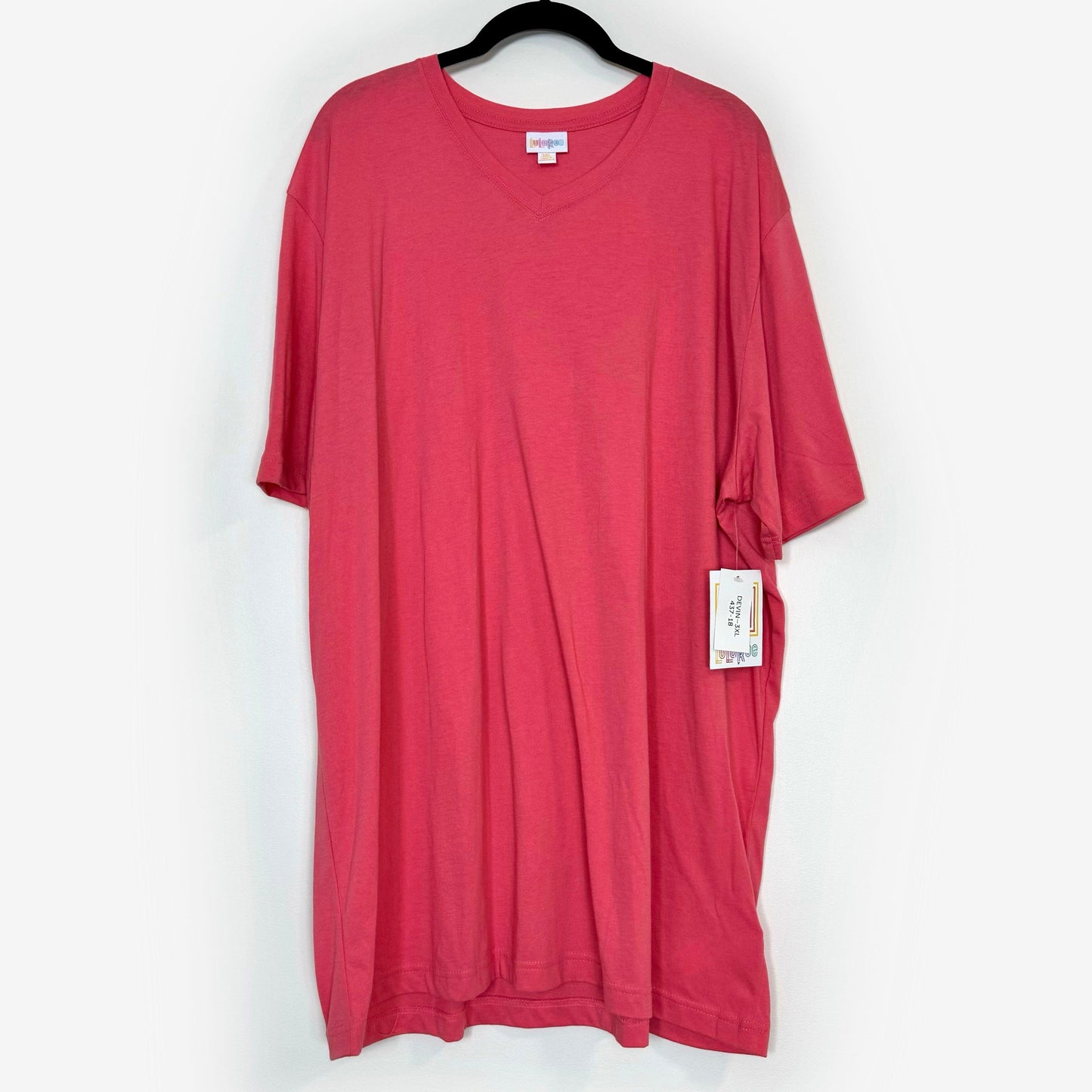 LuLaRoe Vault | Devin V-Neck Top | Size: 3XL | Color: Punch Pink | Solid | NWT