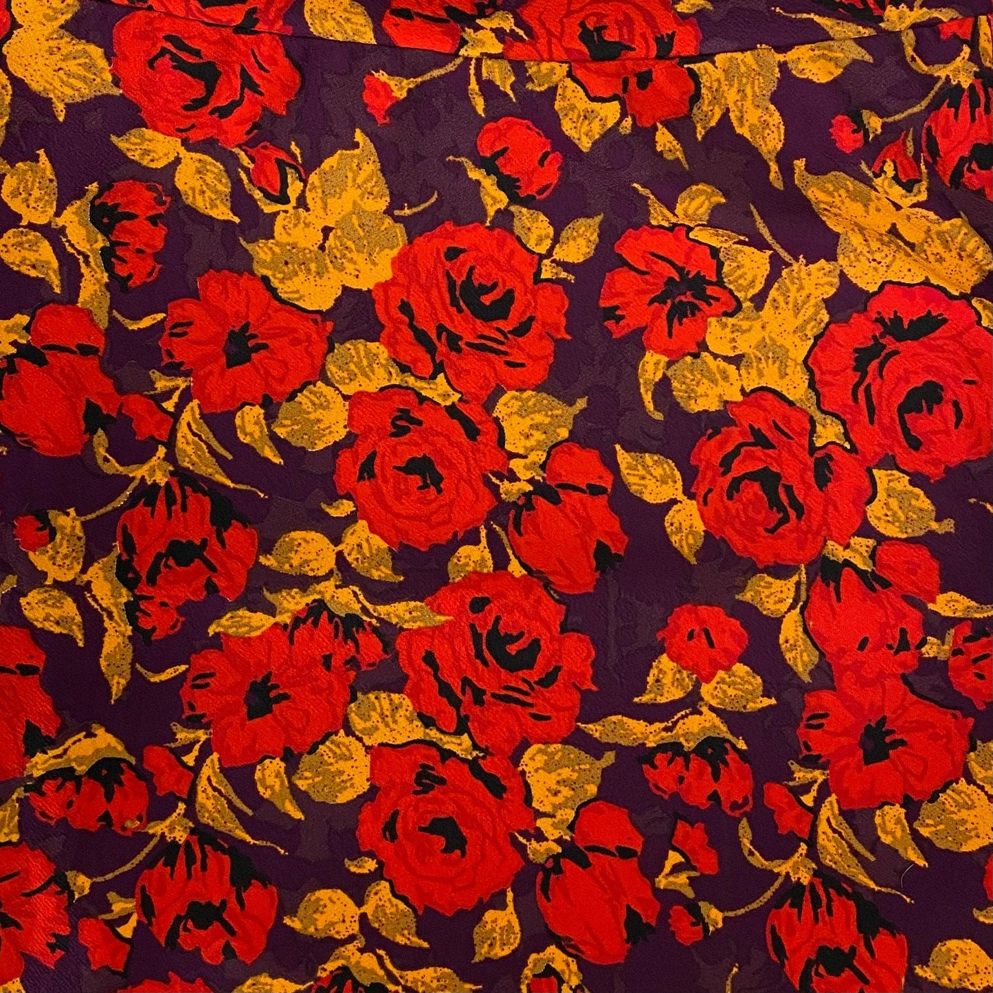 LuLaRoe Womens XL Yellow/Red/Purple Roses Floral Print Cassie Skirt NWT*
