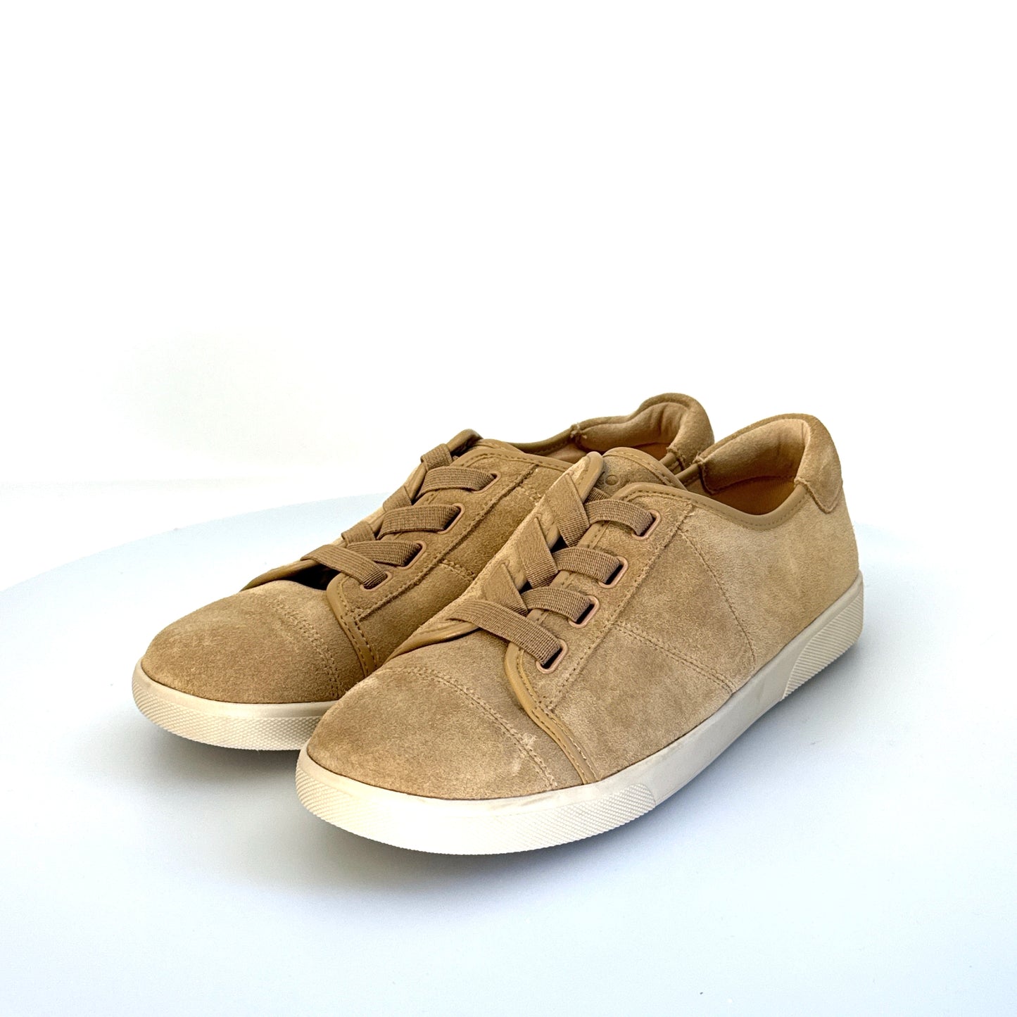 Vionic | Jean Suede Sneakers Water Resistant Cup Sole Shoes | Color: Cream/Tan | Size: 8 | Pre-Owned