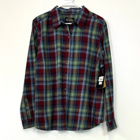 Noble Outfitters | Womens Plaid Flannel L/s Shirt | Color: Port/Multicolor | Size: 2X | NWT